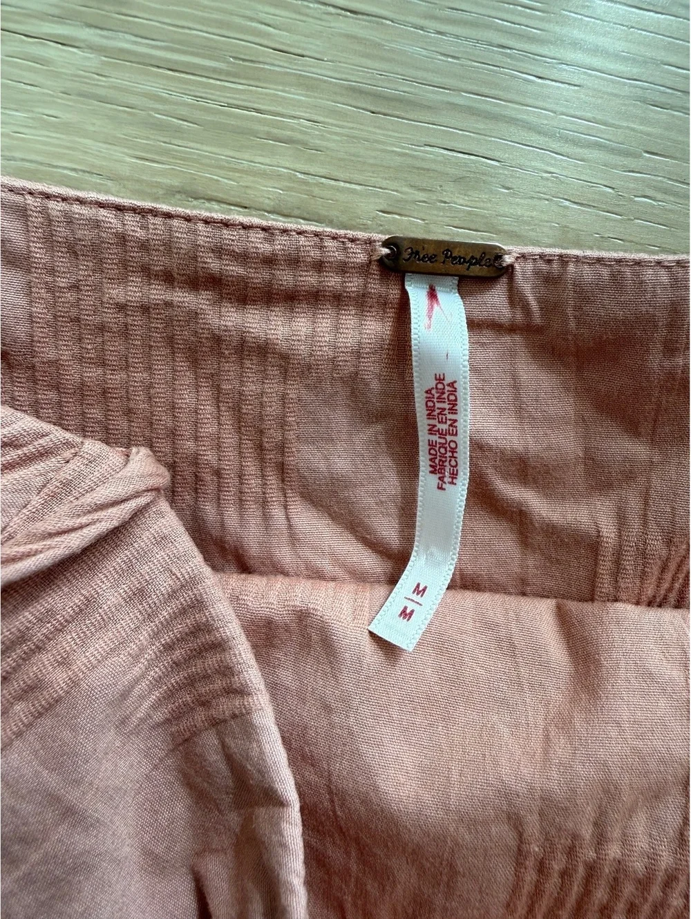 Free People Summer Ready Midi Dress Iced Chai Pink Cutout Ruched M